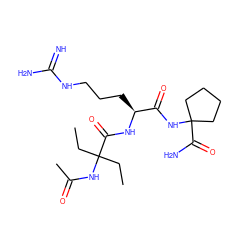 CCC(CC)(NC(C)=O)C(=O)N[C@@H](CCCNC(=N)N)C(=O)NC1(C(N)=O)CCCC1 ZINC000149752253