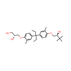 CCC(CC)(c1ccc(OC[C@@H](O)C(C)(C)C)c(C)c1)c1ccc(OC[C@H](O)CO)c(C)c1 ZINC000028528431