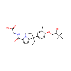 CCC(CC)(c1ccc(OC[C@H](O)C(C)(C)C)c(C)c1)c1ccc(C(=O)NCC(=O)O)n1C ZINC000096285608