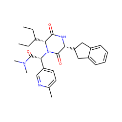 CCC(CC)[C@@H]1C(=O)N[C@H](C2Cc3ccccc3C2)C(=O)N1[C@@H](C(=O)N(C)C)c1ccc(C)nc1 ZINC000034662821