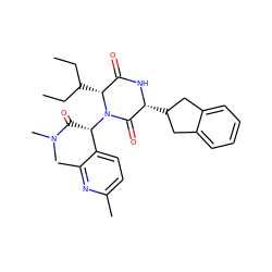 CCC(CC)[C@@H]1C(=O)N[C@H](C2Cc3ccccc3C2)C(=O)N1[C@@H](C(=O)N(C)C)c1ccc(C)nc1C ZINC000035802577