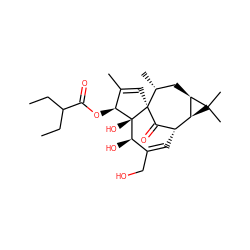 CCC(CC)C(=O)O[C@H]1C(C)=C[C@]23C(=O)[C@@H](C=C(CO)[C@@H](O)[C@]12O)[C@H]1[C@@H](C[C@H]3C)C1(C)C ZINC000103148499