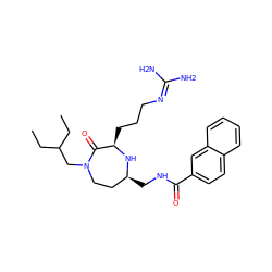 CCC(CC)CN1CC[C@H](CNC(=O)c2ccc3ccccc3c2)N[C@H](CCCN=C(N)N)C1=O ZINC000206908007