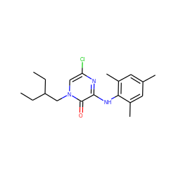 CCC(CC)Cn1cc(Cl)nc(Nc2c(C)cc(C)cc2C)c1=O ZINC000043063062