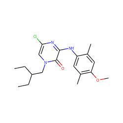 CCC(CC)Cn1cc(Cl)nc(Nc2cc(C)c(OC)cc2C)c1=O ZINC000043122107