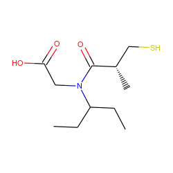 CCC(CC)N(CC(=O)O)C(=O)[C@@H](C)CS ZINC000028259241