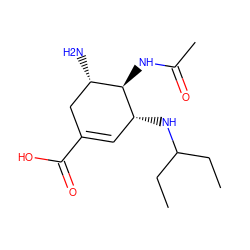 CCC(CC)N[C@@H]1C=C(C(=O)O)C[C@H](N)[C@H]1NC(C)=O ZINC000052986900