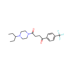 CCC(CC)N1CCN(C(=O)CCC(=O)c2ccc(C(F)(F)F)cc2)CC1 ZINC000013561112