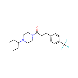 CCC(CC)N1CCN(C(=O)CCc2ccc(C(F)(F)F)cc2)CC1 ZINC000013561118