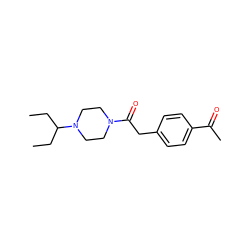 CCC(CC)N1CCN(C(=O)Cc2ccc(C(C)=O)cc2)CC1 ZINC000013561123