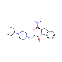 CCC(CC)N1CCN(CCC(=O)N2c3ccccc3C[C@@H]2C(=O)N(C)C)CC1 ZINC000084723772