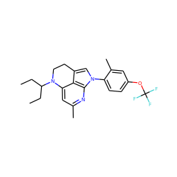 CCC(CC)N1CCc2cn(-c3ccc(OC(F)(F)F)cc3C)c3nc(C)cc1c23 ZINC000013645773