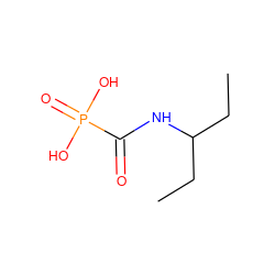 CCC(CC)NC(=O)P(=O)(O)O ZINC000013561085