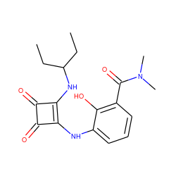 CCC(CC)Nc1c(Nc2cccc(C(=O)N(C)C)c2O)c(=O)c1=O ZINC000101068147