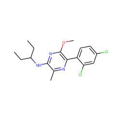 CCC(CC)Nc1nc(OC)c(-c2ccc(Cl)cc2Cl)nc1C ZINC000034043778