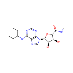 CCC(CC)Nc1ncnc2c1ncn2[C@H]1O[C@H](C(=O)NC)[C@@H](O)[C@H]1O ZINC000048999429