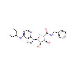 CCC(CC)Nc1ncnc2c1ncn2[C@H]1O[C@H](C(=O)NCc2ccccc2)[C@@H](O)[C@H]1O ZINC000049000123