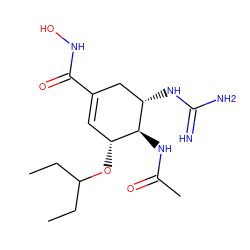 CCC(CC)O[C@@H]1C=C(C(=O)NO)C[C@H](NC(=N)N)[C@H]1NC(C)=O ZINC000299838915