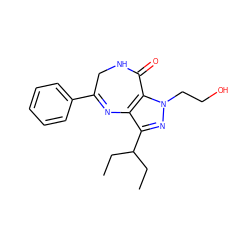 CCC(CC)c1nn(CCO)c2c1N=C(c1ccccc1)CNC2=O ZINC000096928705