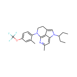 CCC(CC)n1cc2c3c(nc(C)cc31)N(c1ccc(OC(F)(F)F)cc1C)CC2 ZINC000028958593