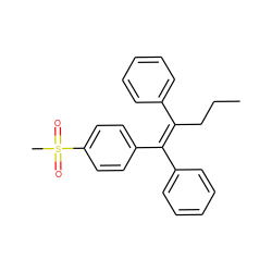 CCC/C(=C(\c1ccccc1)c1ccc(S(C)(=O)=O)cc1)c1ccccc1 ZINC000013585494