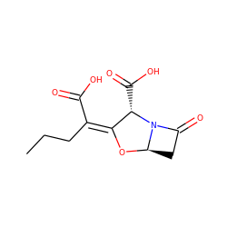 CCC/C(C(=O)O)=C1\O[C@@H]2CC(=O)N2[C@H]1C(=O)O ZINC000205376081