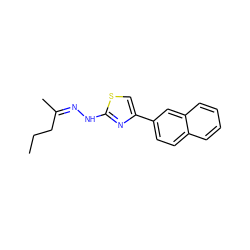 CCC/C(C)=N\Nc1nc(-c2ccc3ccccc3c2)cs1 ZINC000169330787