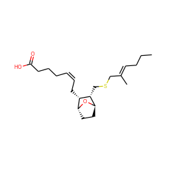 CCC/C=C(\C)CSC[C@@H]1[C@H]2CC[C@@H](O2)[C@@H]1C/C=C\CCCC(=O)O ZINC000169344118