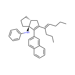 CCC/C=C(\CCC)C1=C(c2ccc3ccccc3c2)[C@]2(Nc3ccccc3)CCC[C@@H]2C1 ZINC000014978527