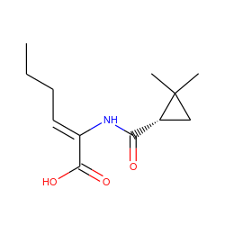 CCC/C=C(\NC(=O)[C@H]1CC1(C)C)C(=O)O ZINC000005964860