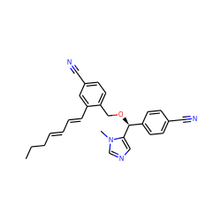 CCC/C=C/C=C/c1cc(C#N)ccc1CO[C@@H](c1ccc(C#N)cc1)c1cncn1C ZINC000013554092