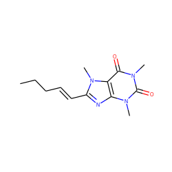 CCC/C=C/c1nc2c(c(=O)n(C)c(=O)n2C)n1C ZINC000013832742