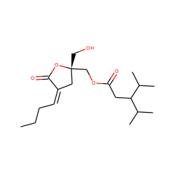 CCC/C=C1/C[C@@](CO)(COC(=O)CC(C(C)C)C(C)C)OC1=O ZINC000013805682