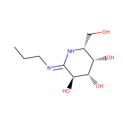 CCC/N=C1\N[C@H](CO)[C@H](O)[C@H](O)[C@H]1O ZINC000299821678