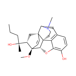 CCC[C@@](C)(O)[C@@H]1C[C@@]23C=C[C@]1(OC)[C@H]1Oc4c(O)ccc5c4[C@@]12CCN(C)[C@H]3C5 ZINC000261083081