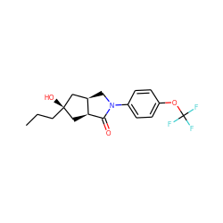 CCC[C@@]1(O)C[C@@H]2C(=O)N(c3ccc(OC(F)(F)F)cc3)C[C@@H]2C1 ZINC000096169528