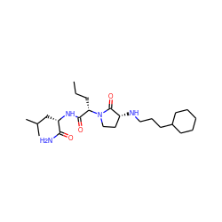 CCC[C@@H](C(=O)N[C@@H](CC(C)C)C(N)=O)N1CC[C@@H](NCCCC2CCCCC2)C1=O ZINC000026182551