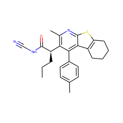 CCC[C@@H](C(=O)NC#N)c1c(C)nc2sc3c(c2c1-c1ccc(C)cc1)CCCC3 ZINC000113123754