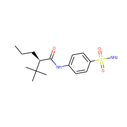 CCC[C@@H](C(=O)Nc1ccc(S(N)(=O)=O)cc1)C(C)(C)C ZINC000049047288