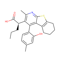 CCC[C@@H](C(=O)O)c1c(C)nc2sc3c(c2c1-c1ccc(C)cc1O)CCCC3 ZINC000113122780