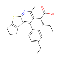 CCC[C@@H](C(=O)O)c1c(C)nc2sc3c(c2c1-c1ccc(CC)cc1)CCC3 ZINC000113124312