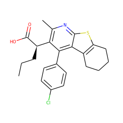 CCC[C@@H](C(=O)O)c1c(C)nc2sc3c(c2c1-c1ccc(Cl)cc1)CCCC3 ZINC000113123721