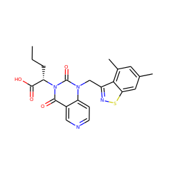 CCC[C@@H](C(=O)O)n1c(=O)c2cnccc2n(Cc2nsc3cc(C)cc(C)c23)c1=O ZINC000096170049