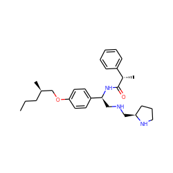 CCC[C@@H](C)COc1ccc([C@H](CNC[C@H]2CCCN2)NC(=O)[C@@H](C)c2ccccc2)cc1 ZINC000116591847