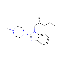 CCC[C@@H](C)Cn1c(N2CCN(C)CC2)nc2ccccc21 ZINC000038142556