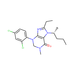 CCC[C@@H](C)n1c(CC)nc2c1C(=O)N(C)CN2c1ccc(Cl)cc1Cl ZINC000013582783