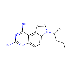 CCC[C@@H](C)n1ccc2c3c(N)nc(N)nc3ccc21 ZINC000045302460