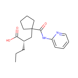 CCC[C@@H](CC1(C(=O)Nc2ccccn2)CCCC1)C(=O)O ZINC000034803339