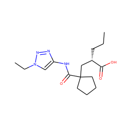 CCC[C@@H](CC1(C(=O)Nc2cn(CC)nn2)CCCC1)C(=O)O ZINC000034803276