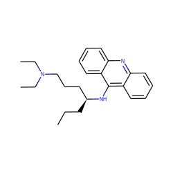 CCC[C@@H](CCCN(CC)CC)Nc1c2ccccc2nc2ccccc12 ZINC000029560067